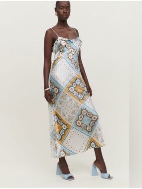 Reformation Aribella Silk Dress - Lisola di Capri - XS